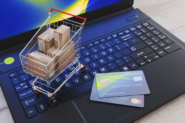 E-commerce website dashboard with product listings and analytics